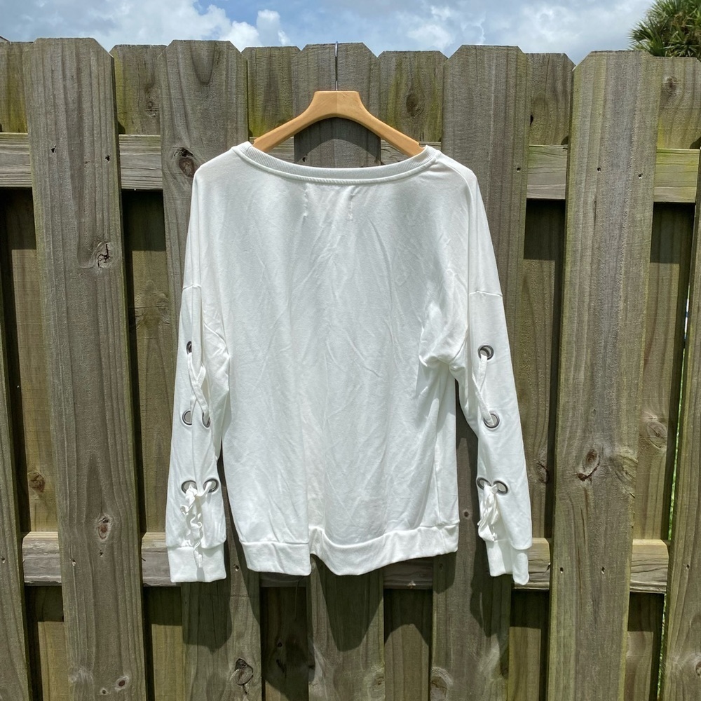 Ultra Soft Off-White Pullover Sweatshirt - Picture 3 of 7